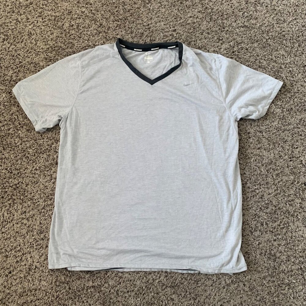 Nike Mens Running Dri-Fit V-Neck Athletic Shirt Size XL